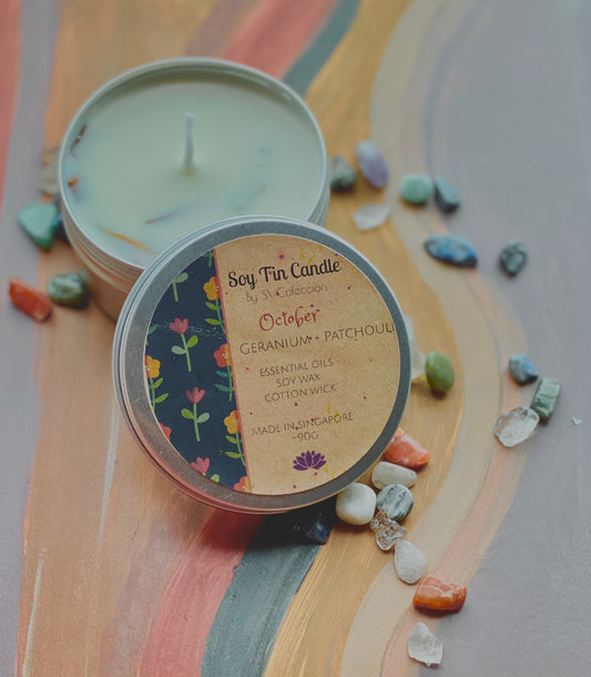 Soy Tin Candle - October